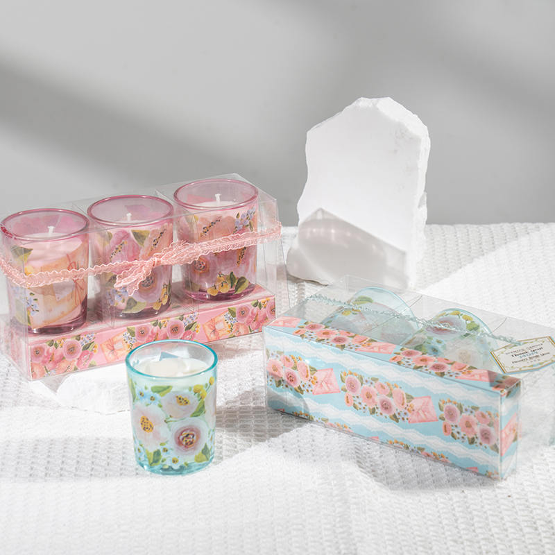 Классический маленький круглый стеклянный стаканчик для матери, ароматические свечи, набор из 3 предметов, производитель эко-соевых свечей