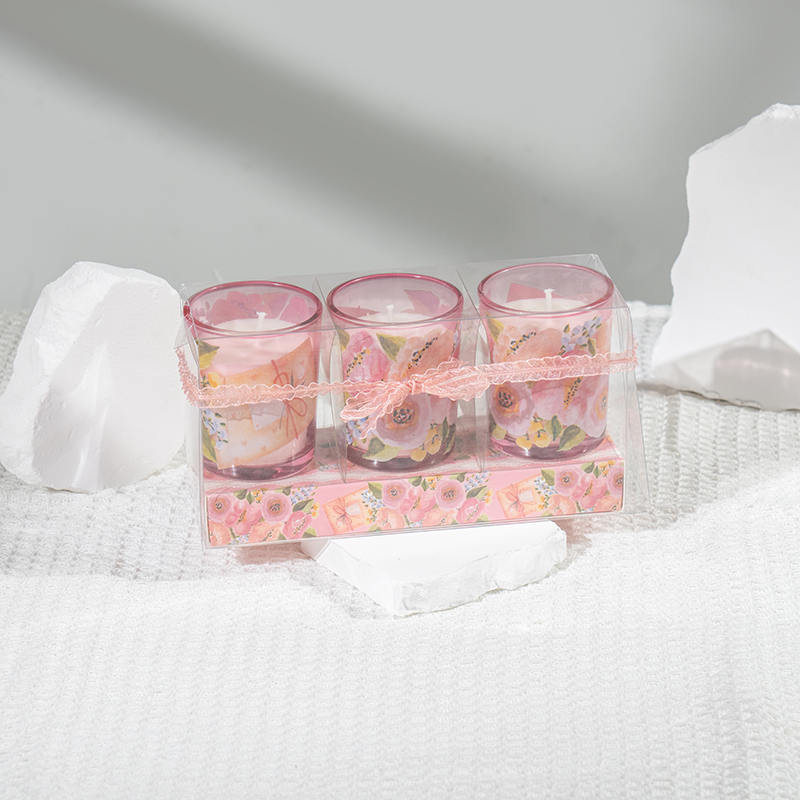 Классический маленький круглый стеклянный стаканчик для матери, ароматические свечи, набор из 3 предметов, производитель эко-соевых свечей