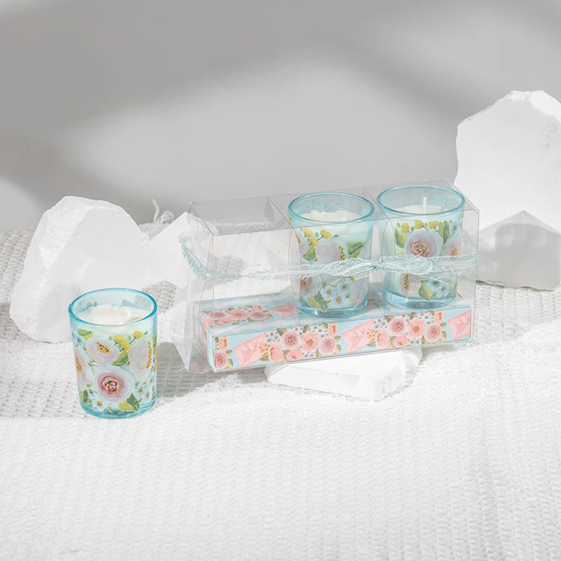 Классический маленький круглый стеклянный стаканчик для матери, ароматические свечи, набор из 3 предметов, производитель эко-соевых свечей