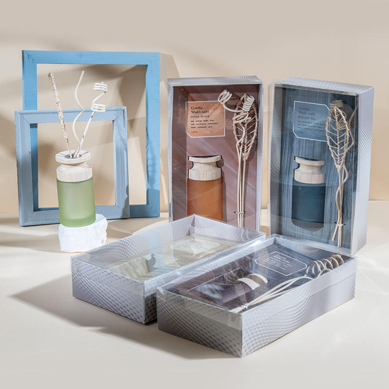 Высокая цилиндрическая стеклянная колба, диффузор премиум-класса с деревянной палочкой, поставщик ароматического диффузора