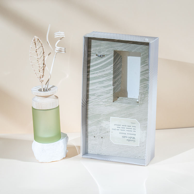 Высокая цилиндрическая стеклянная колба, диффузор премиум-класса с деревянной палочкой, поставщик ароматического диффузора