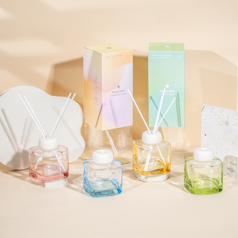 Квадратный флакон для духов из прозрачного стекла, тростниковый диффузор-фабрика по производству ароматических диффузоров