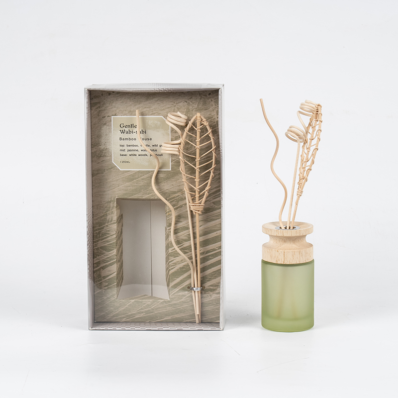 Высокая цилиндрическая стеклянная колба, диффузор премиум-класса с деревянной палочкой, поставщик ароматического диффузора