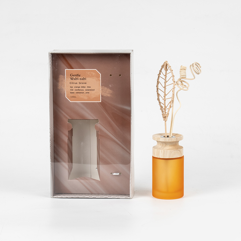 Высокая цилиндрическая стеклянная колба, диффузор премиум-класса с деревянной палочкой, поставщик ароматического диффузора