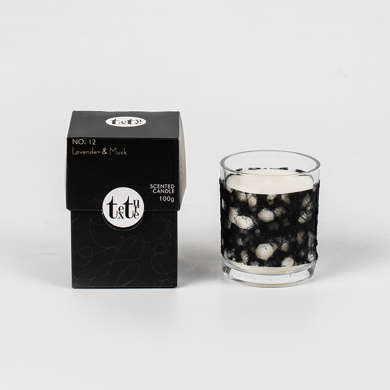 Классическая ароматическая свеча с круглой чашкой и бумажным декором-производитель эко-свечей из соевого воска