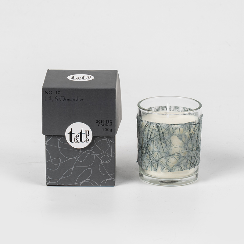 Классическая ароматическая свеча с круглой чашкой и бумажным декором-производитель эко-свечей из соевого воска