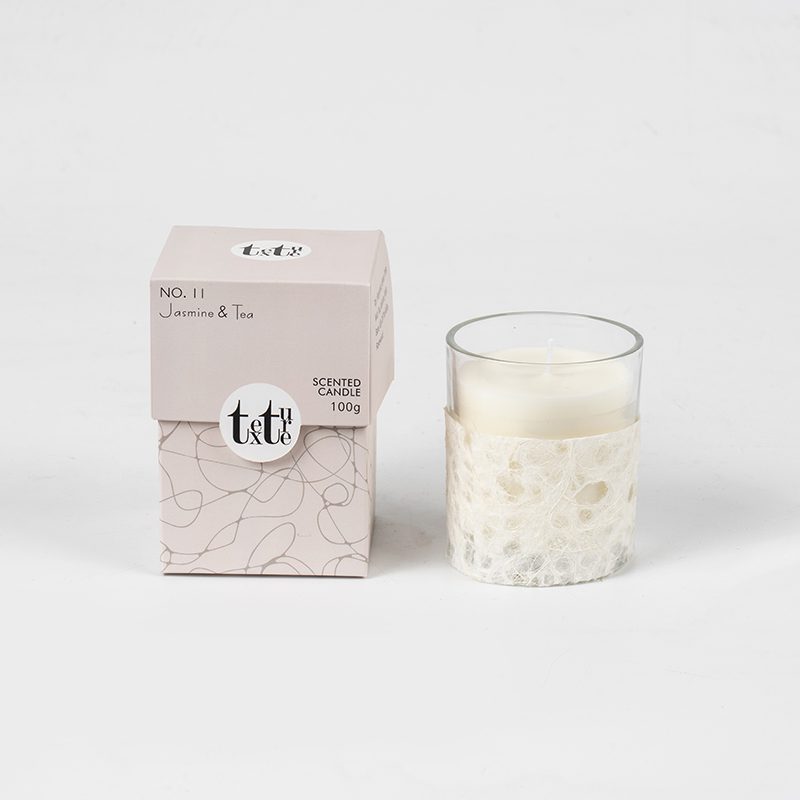 Классическая ароматическая свеча с круглой чашкой и бумажным декором-производитель эко-свечей из соевого воска