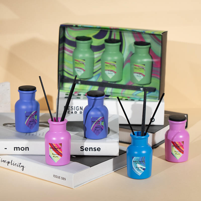 Небольшой круглый флакон с ароматическим тростниковым диффузором, комплект из 3 предметов, производитель ароматического набора для дома